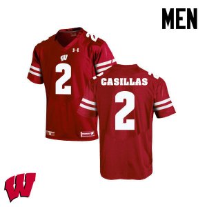 Men's Wisconsin Badgers NCAA #2 Jonathan Casillas Red Authentic Under Armour Stitched College Football Jersey QC31I25KI